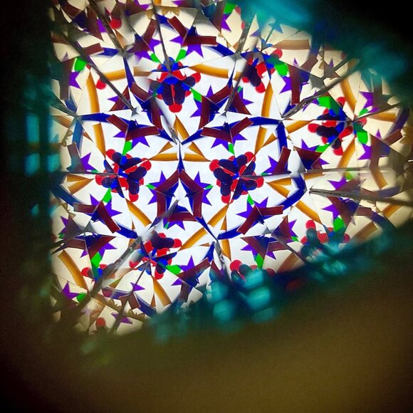 Pure Brass Kaleidoscope Stained Glass Artisan Craft Fashion Designer Kids Gift - Picture 4 of 8